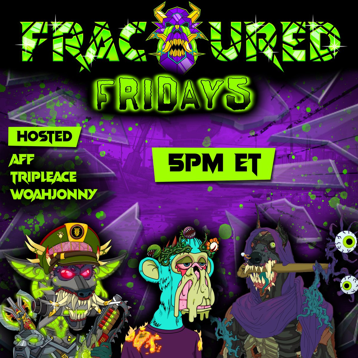 🧪 Fractured Fridays - ep. 7  🧪

Join us this week as we discuss the Golden Era, Degens in Paris and do live giveaway in the space 🎁

Hosted by <a href="/Triple_D_King/">TRIPLE ACE 🍾🎩❤️‍🔥</a> <a href="/WoahJonny/">Woah Jonny</a> <a href="/ayyeffeff/">A.F.F.</a>

Set ⏰ x.com/i/spaces/1Mnxn…

#TheFractured #FracturedFriday