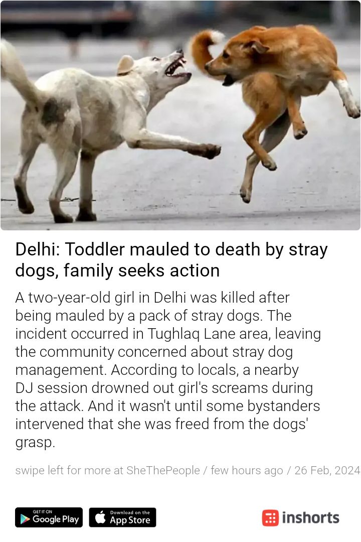 Out of all the NGOs of the world most insensitive & unconcerned to the human welfare & safety is @peta @PetaIndia @pfaindia n other animal rights organizations. I have yet to see a word of sympathy from them towards the aggrieved families #straydogs shrts.in/mBCVZ