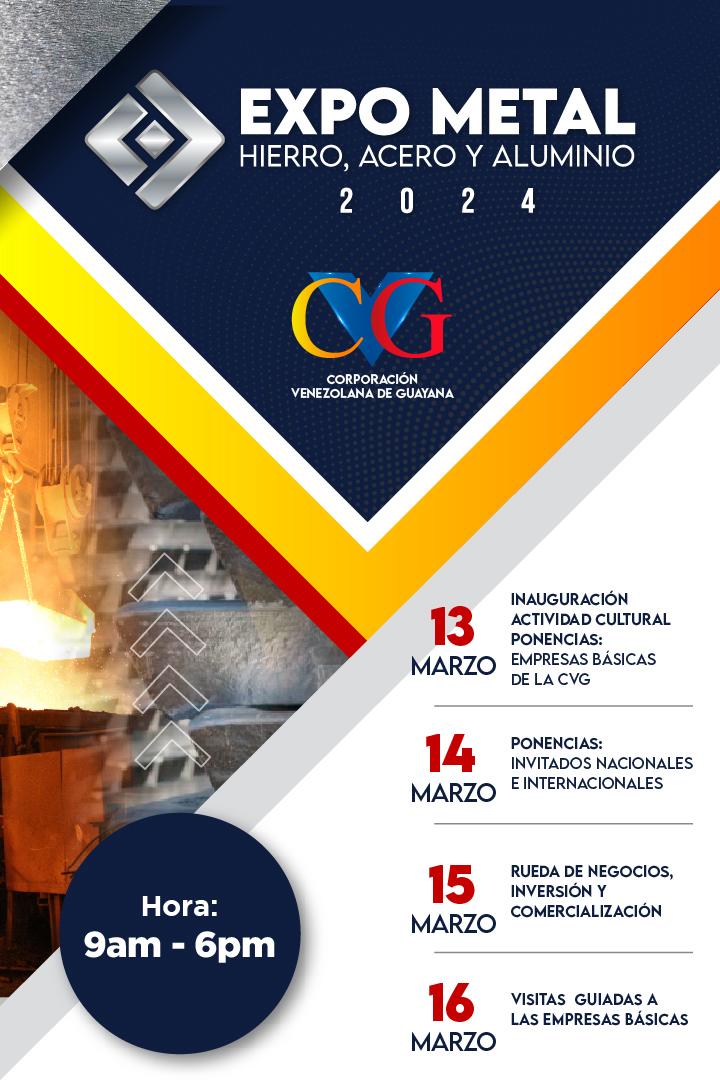 #ExpoMetal || Para conocer más detalles de los sectores y productos que participarán en la Rueda de negocio, inversión y comercialización a realizarse el 15 de marzo, ingrese en la siguiente dirección: expometal.cvg.gob.ve 

¡Esperamos contar con su grata participación!