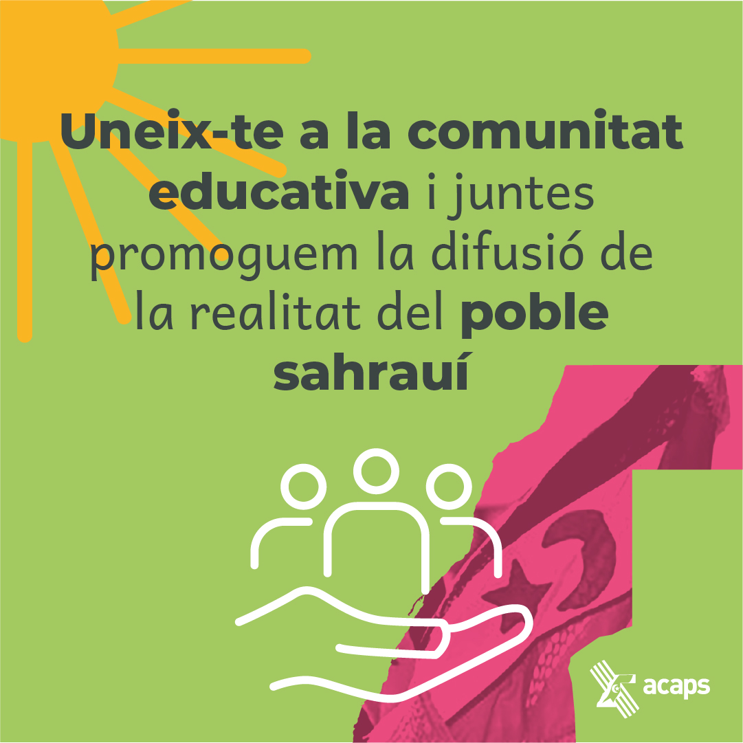 SosSaharaOrg's tweet photo. 🙋‍♀️Descobreix el portal educatiu https://t.co/jWc85gR9Xr 
👉Una iniciativa d'@acapsfederacio per apropar la realitat del #SàharaOccidental a les aules!

1⃣Navega pel web
2⃣Descarrega materials educatius
3⃣Desenvolupa activitats a l'aula

📢Suma't al canvi per #EducarEnDretsHumans https://t.co/N2oK7Z8ep3