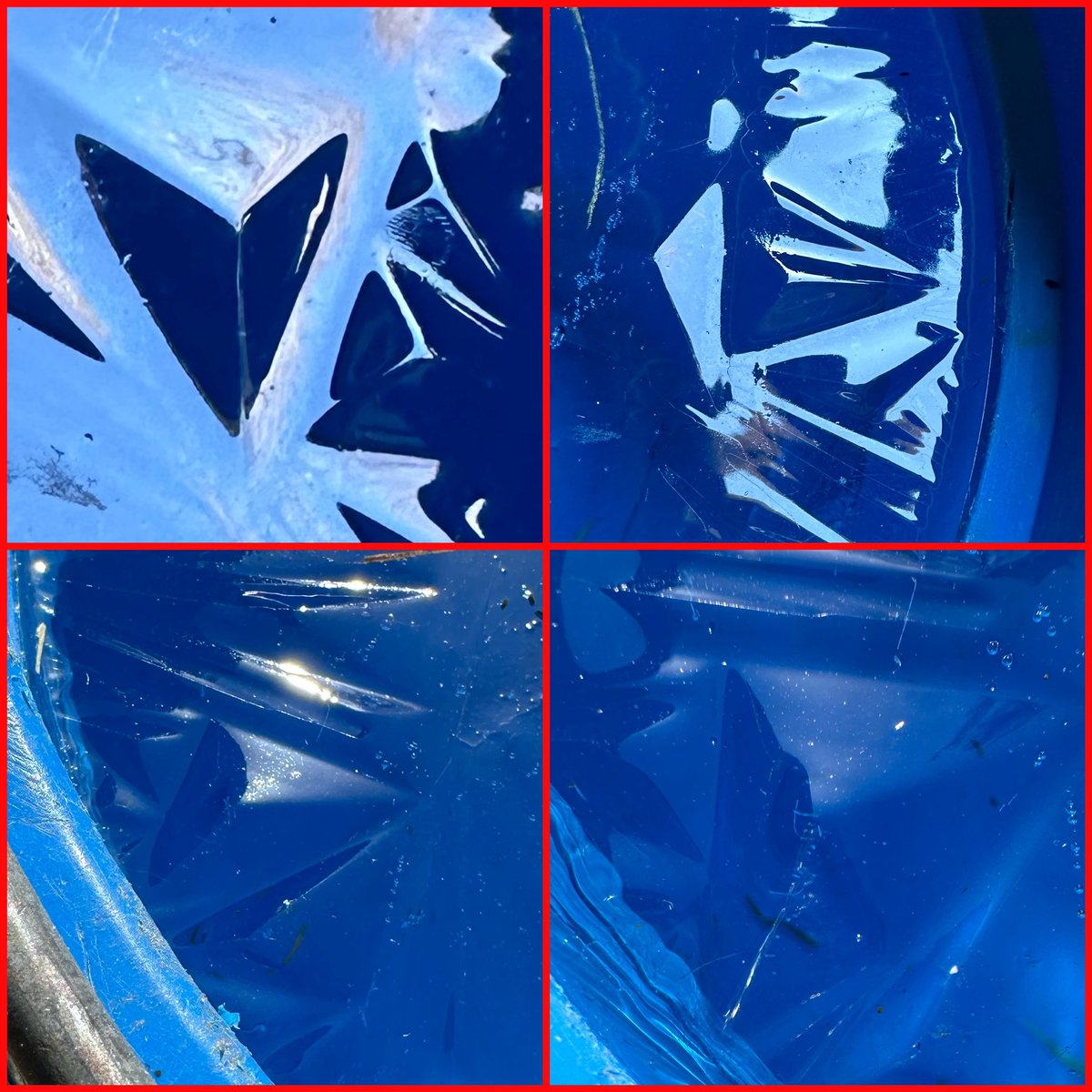 During a freezing night last week, the frozen surface of some bucket water in the barn revealed a natural, somewhat tetrahedral sculpture. Good artists, those H₂O
molecules! #chemistry #farmlife