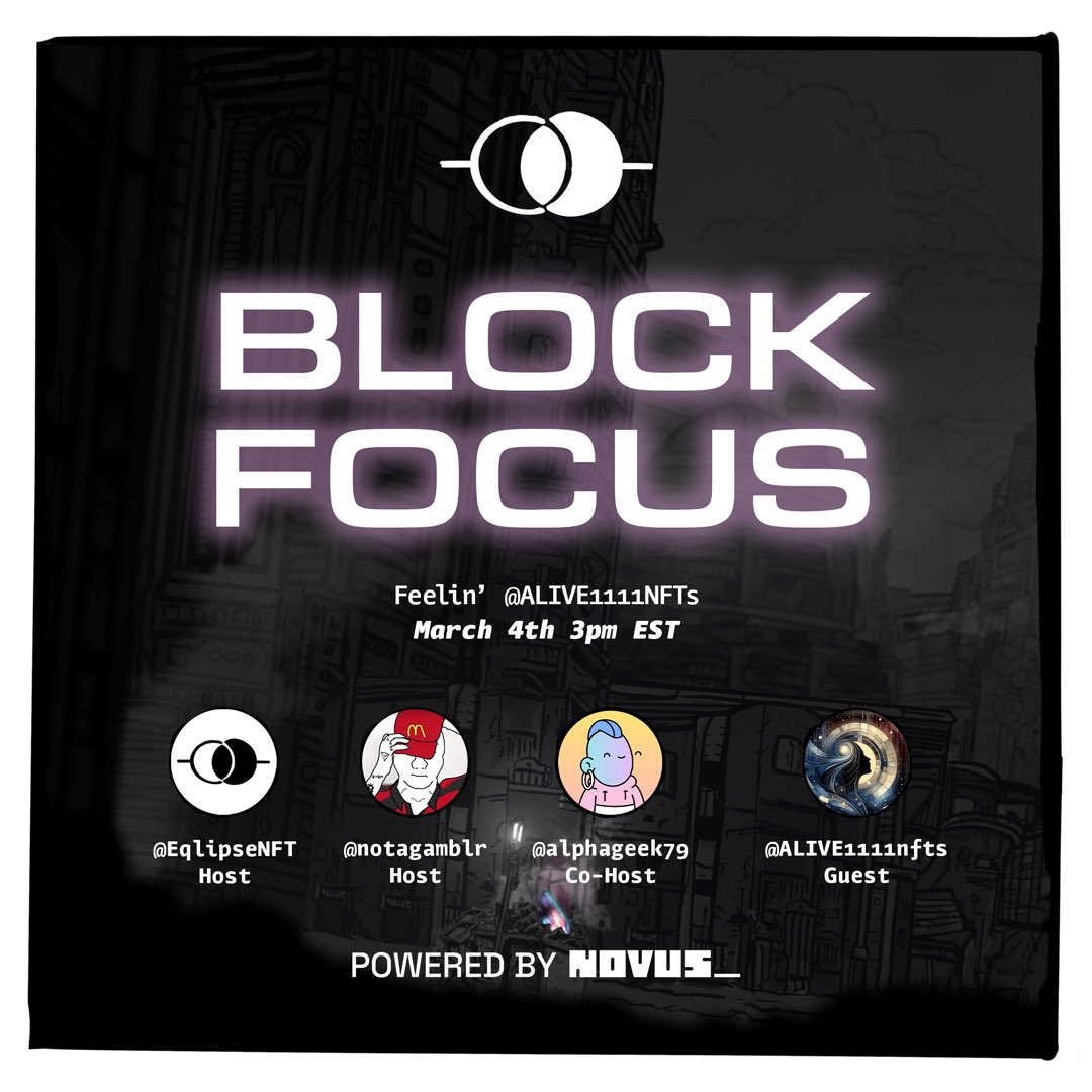 𝐅𝐞𝐞𝐥𝐢𝐧’ 𝐀𝐋𝐈𝐕𝐄 🎨 

Join us next week for BlockFocus Ep. 67 ft. <a href="/ALIVE1111nfts/">ALIVE1111</a>, SEI’s favorite pfp background 

📆 Monday 03/04 @ 3pm EST

Hear how this free mint flew to a 1,000 SEI floor (~$900) in weeks &amp; continues delivering to its holders 

RSVP below👇👇