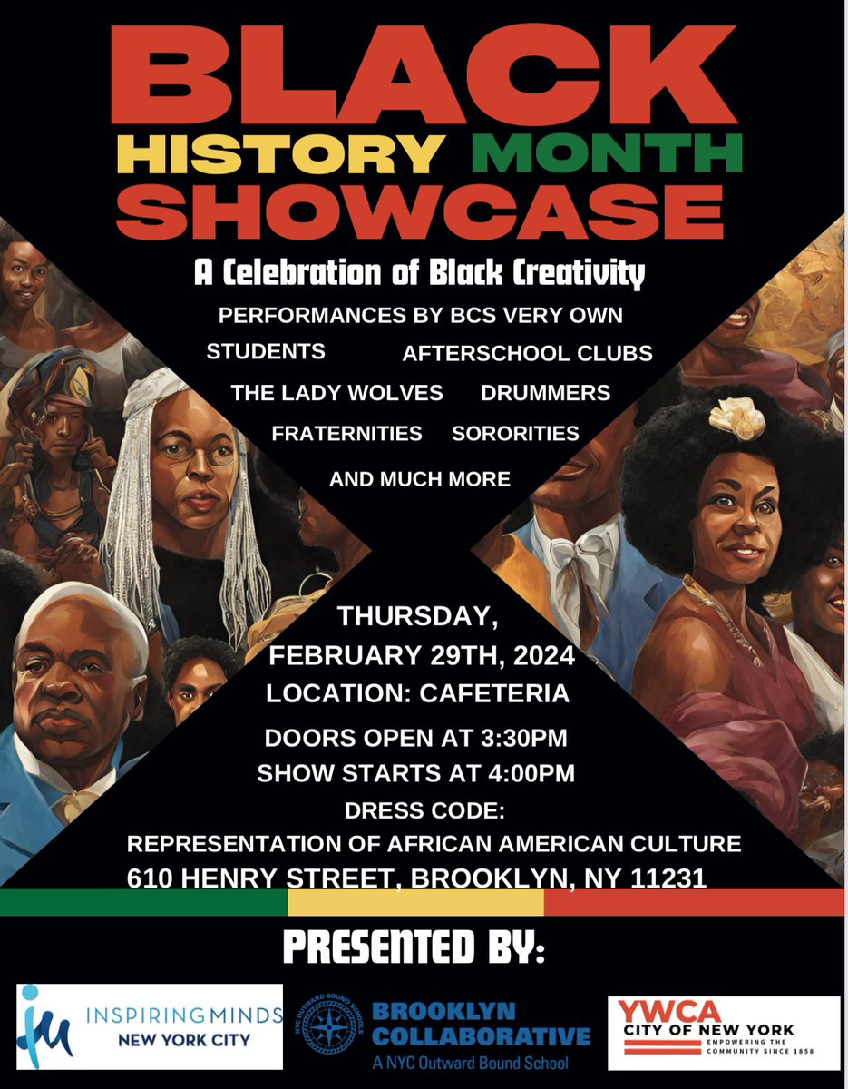 Inspiring Minds NYC (@imnyc12) on Twitter photo We are wrapping up #BlackHistoryMonth strong with a double header that will bring the community into our <a href="/NYC_CommSchools/">NYC Community Schools</a>! Our students will be performing alongside local artists today at BK Leadership HS and tomorrow at BK Collaborative HS! Stop by if you can! We are wrapping up #BlackHistoryMonth strong with a double header that will bring the community into our <a href="/NYC_CommSchools/">NYC Community Schools</a>! Our students will be performing alongside local artists today at BK Leadership HS and tomorrow at BK Collaborative HS! Stop by if you can!