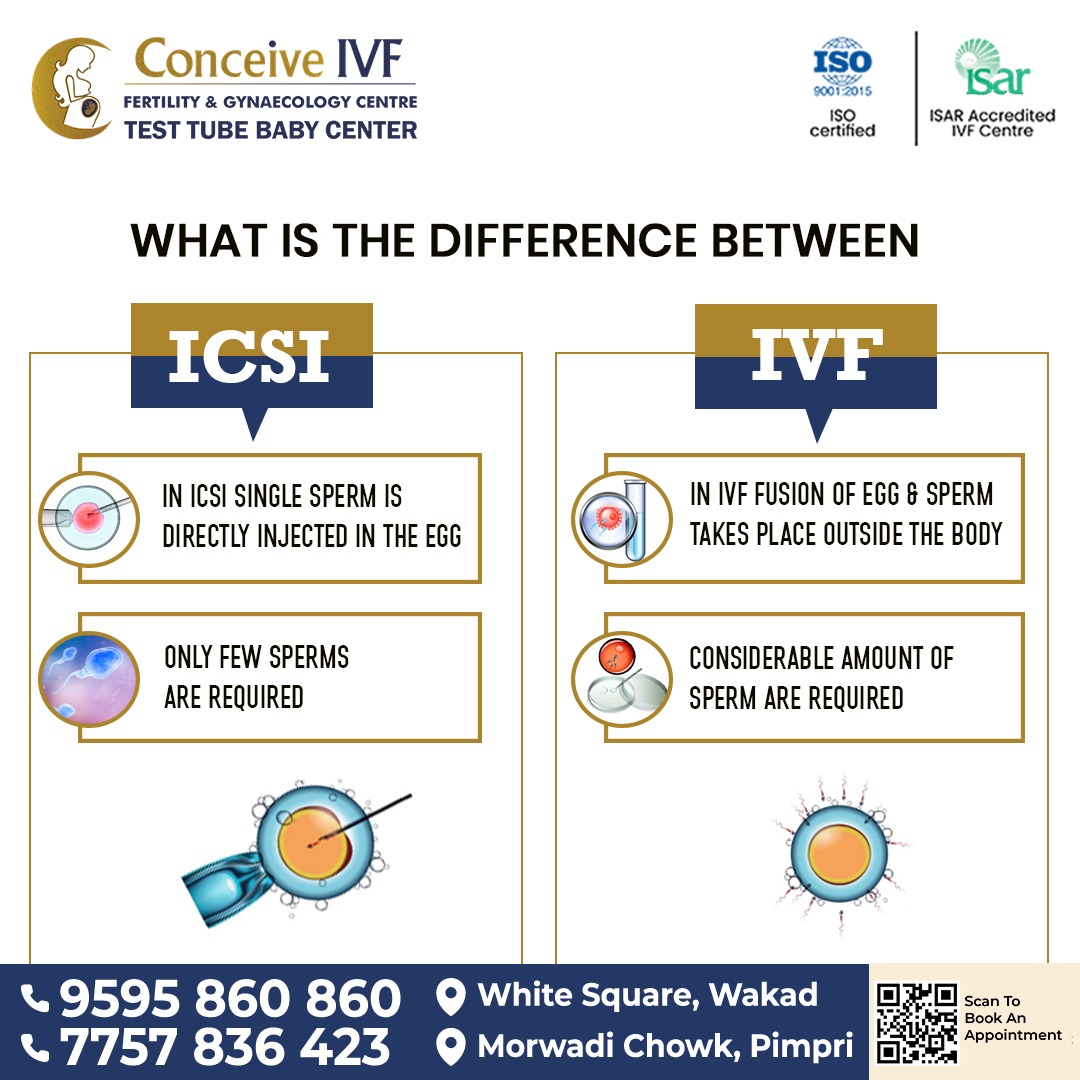 ConceiveIndia's tweet photo. Both ICSI and IVF are forms of assisted reproduction. The main difference between the two is that IVF allows the sperm and egg to naturally fertilise in a dish, whereas ICSI injects a single sperm into each egg. 
#ConceiveIVF #InfertilitySupport #GynecologicalHealth #fertility https://t.co/fwd3Z98AIz