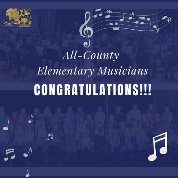 Congrats to the 24 WGIS students who have been selected to perform in the Elementary All-County Festival at Henninger High School on May 3-4, 2024. 💙💛🐾🎶More info: westgenesee.org/article/1475797 <a href="/WGFineArts/">West Genesee Fine Arts</a> <a href="/WGMSMusic/">WGISMusic</a>  <a href="/jdbillscnzm/">David C. Bills</a>