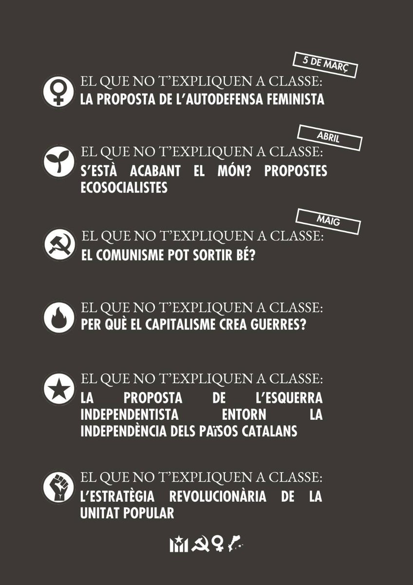 💥Presentem el nou cicle de formació juvenil al Moianès: ✨el que no t’expliquen a classe, ni a casa, ni a la feina.

🌐Diverses xerrades i tallers que pretenen explicar els eixos que conformen el nostre projecte i les temàtiques acutals que ens atrevessen com a joves diàriament