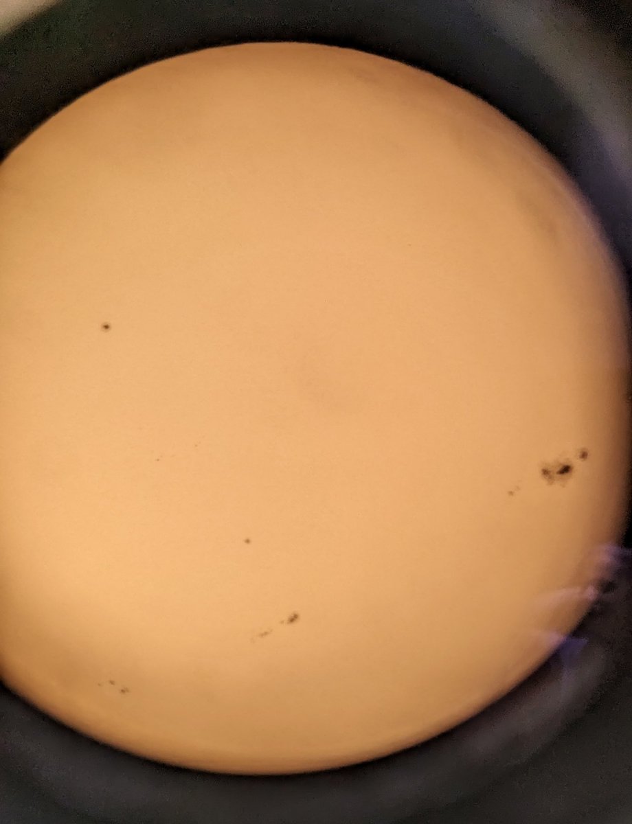 HannahSchunker's tweet photo. The Sun today from Newcastle, Australia with active region  AR3590 making for exciting viewing #NewyPhysics #studentwelcome  #solarphysics https://t.co/ZRqpx2vS0R