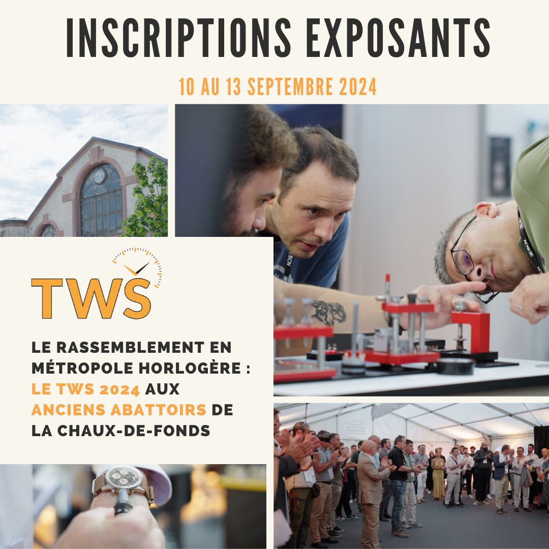Les inscriptions pour les exposants sont toujours ouvertes pour le salon TWS !
 
👉 Si vous êtes intéressé, il est temps de réserver votre place !
 
📧 Envoyez-nous un courriel à l’adresse suivante afin de recevoir toutes les informations : communication@tws-swiss.com