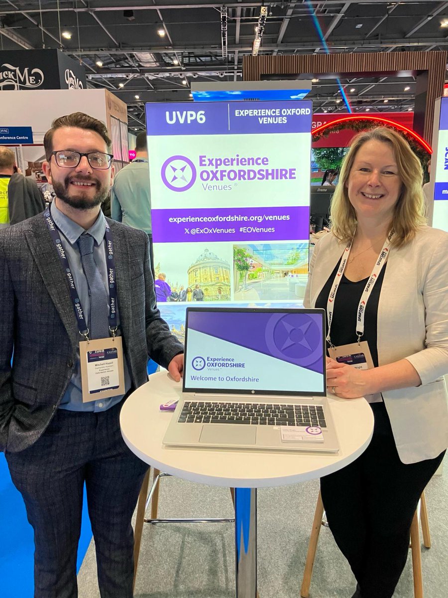 Experience Oxfordshire Venues is looking forward to a busy day 1 at @IntlConfex

If you’re attending today or tomorrow come and see us at Stand UVP6 on the UK Venue Pavilion.

#Confex2024 #ExperienceOxfordshire #EOVenues #OxfordshireVenues #LVEP #seeyouatconfex