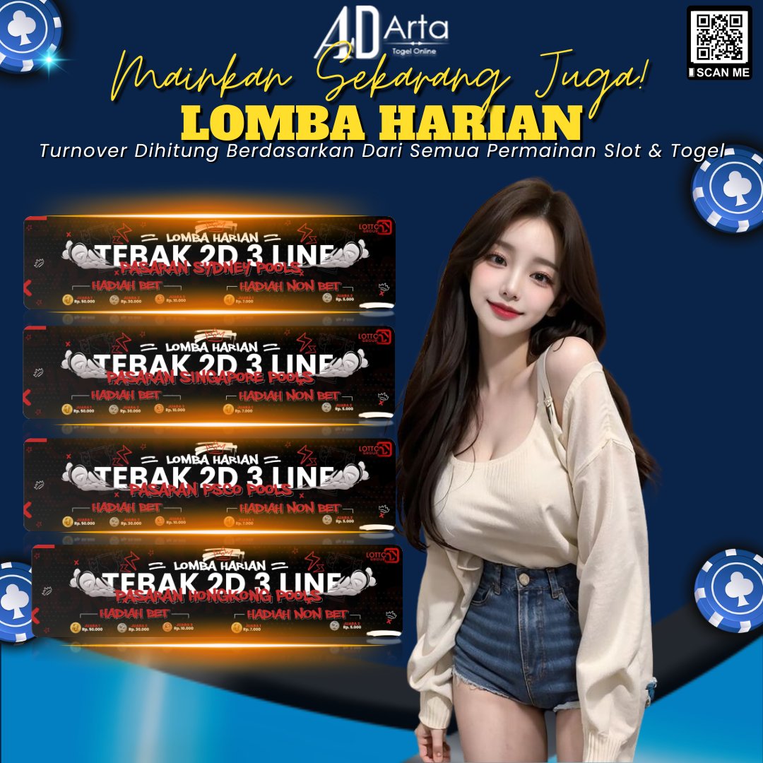 ARTA4D21's tweet photo. "Lomba Facebook Tebak 2D 3 Line

Khusus Member ARTA4D

Admin ARTA4D Berhak Menentukan 

[#ARTA4D] USERID (11*22*33)

CONTOH FORMAT NON BET

[#ARTA4D] USERID NON (11*22*33)

HADIAH UNTUK LOMBA TEBAK 2D 3 LINE :

HADIAH 1 : Rp 50.000

HADIAH 2 : Rp 30.000

HADIAH 3 : Rp 10.000 https://t.co/QMV8fPsoG7
