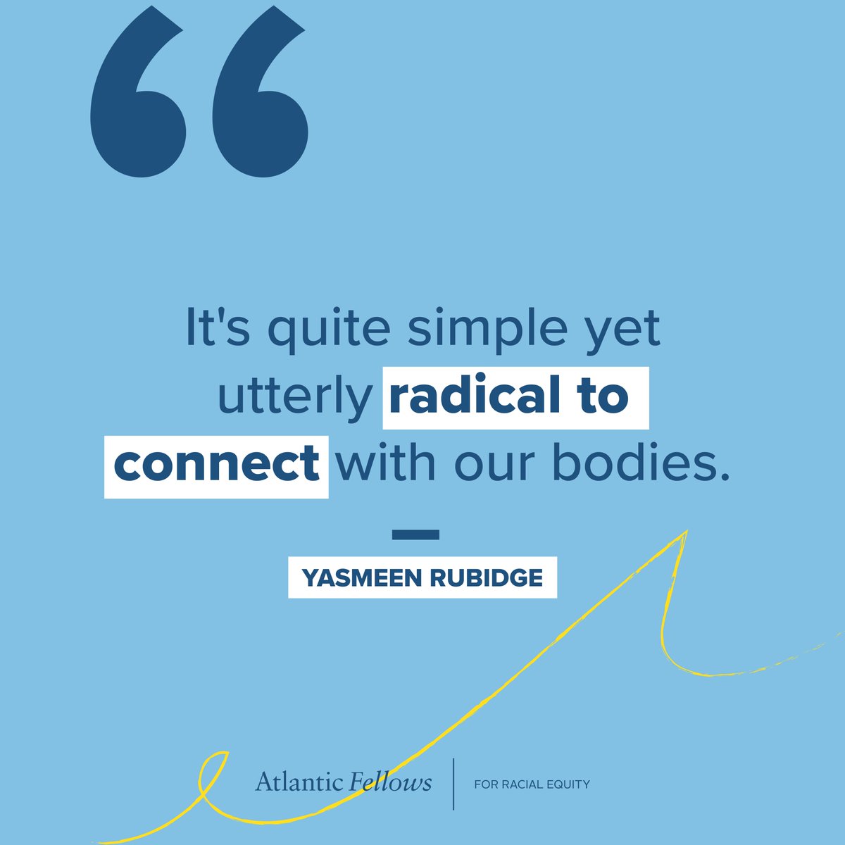 “Racial capitalism relies on the dissolution of our bodies,” says AFRE facilitator Yasmeen Rubidge. On our blog, see Yasmeen’s full reflections on the systemic nature of stress and burnout, and practices for disrupting these harmful patterns: racialequity.atlanticfellows.org/blog/insight-f…