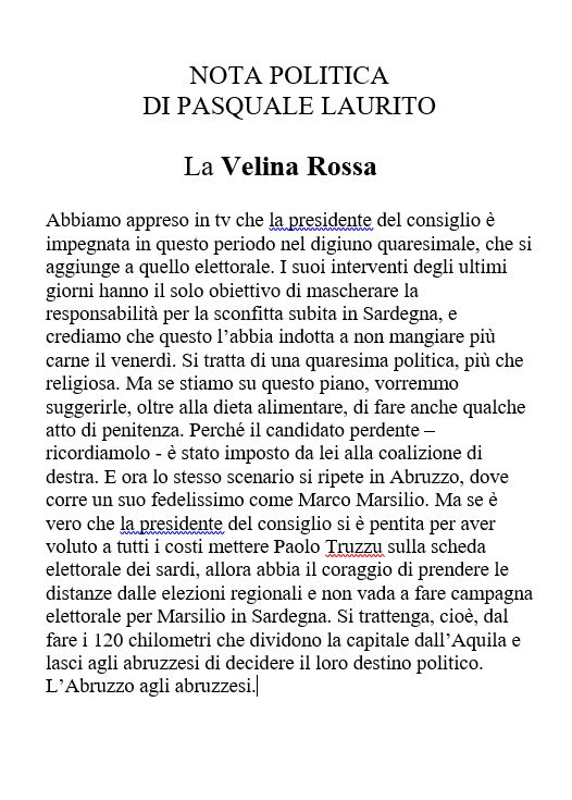 Meloni è pentita di aver imposto Truzzu a Salvini? E allora rinunci ad andare in Abruzzo. L'Abruzzo agli abruzzesi. #regionali #sardegna2024 #abruzzo2024