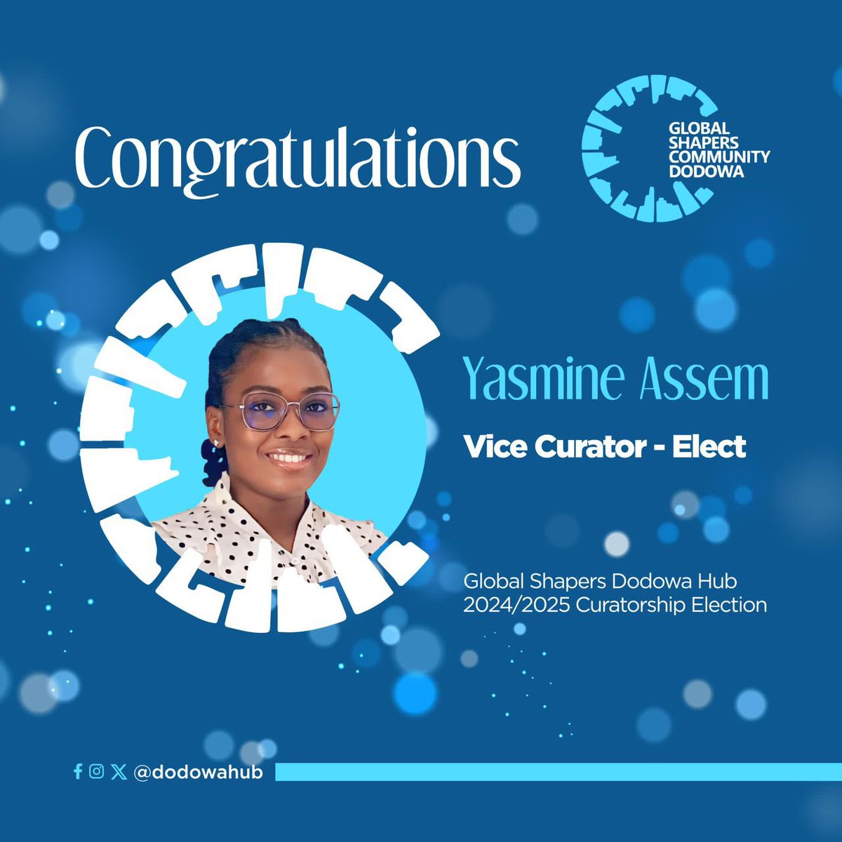 Meet the leaders shaping Dodowa Hub 📍

Introducing @agoniabraham and @ahbena__yasmine as our Elected Curator and Vice Curator of Global Shapers Dodowa Hub for 2024/2025

Together they are ready to lead to inspire change and make a lasting community impact 🌍 #GlobalShapers