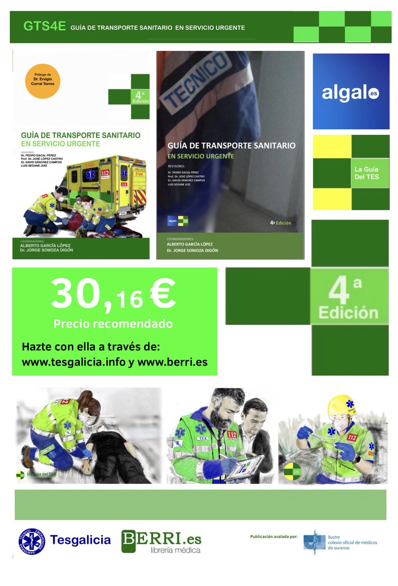 GUÍA DE TRANSPORTE SANITARIO EN SERVICIO URGENTE se pondrá a la venta a finales de marzo o principio de abril. Habrá un servicio de reserva y preventa con precio reducido del que informaremos más adelante. La #GTS4E ya está en camino! #gts10años #TES #extrahospitalaria. <a href="/ICOMOu/">ICOMOu</a>