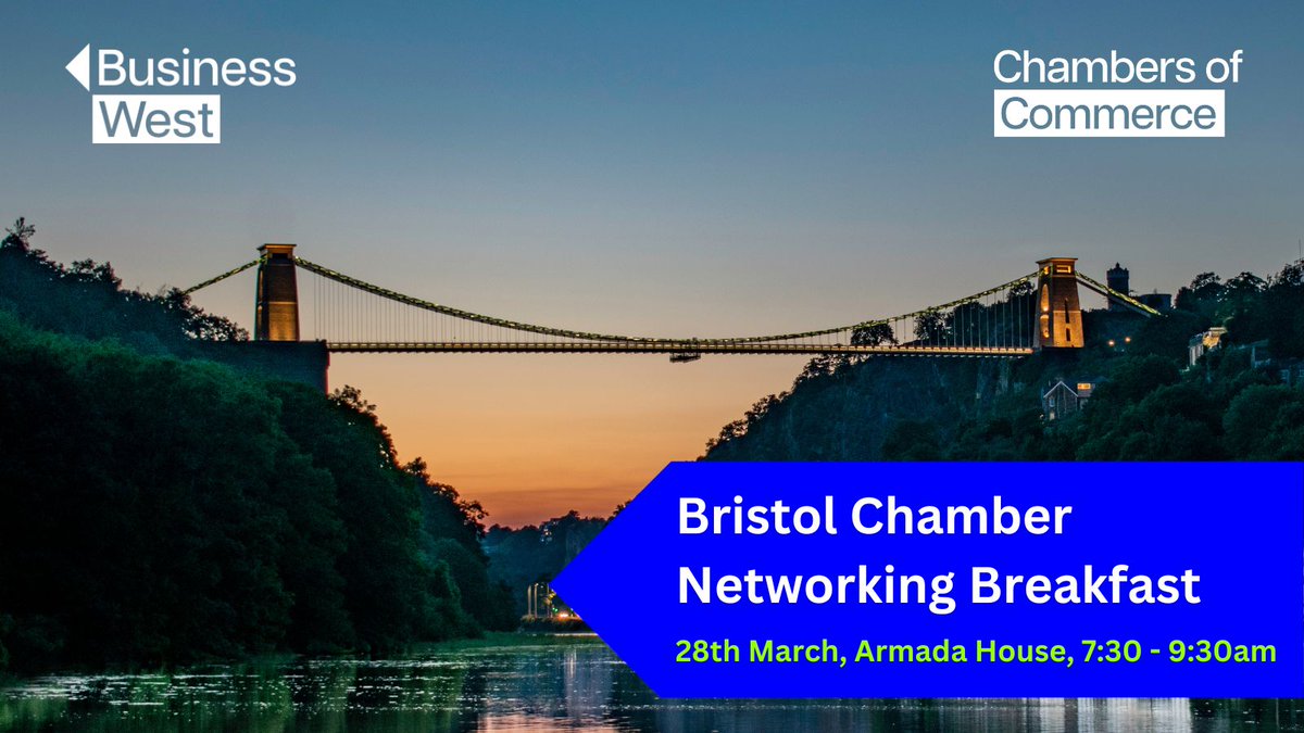 Want to start your morning with coffee, breakfast and a new world of business connections? You can! ✅ 

Join us for our Networking Breakfast, hosted by #BristolChamber, on the 28th of March, at Armada House, from 7.30 - 9.30am.  

Secure your spot: bit.ly/3uWKq0v