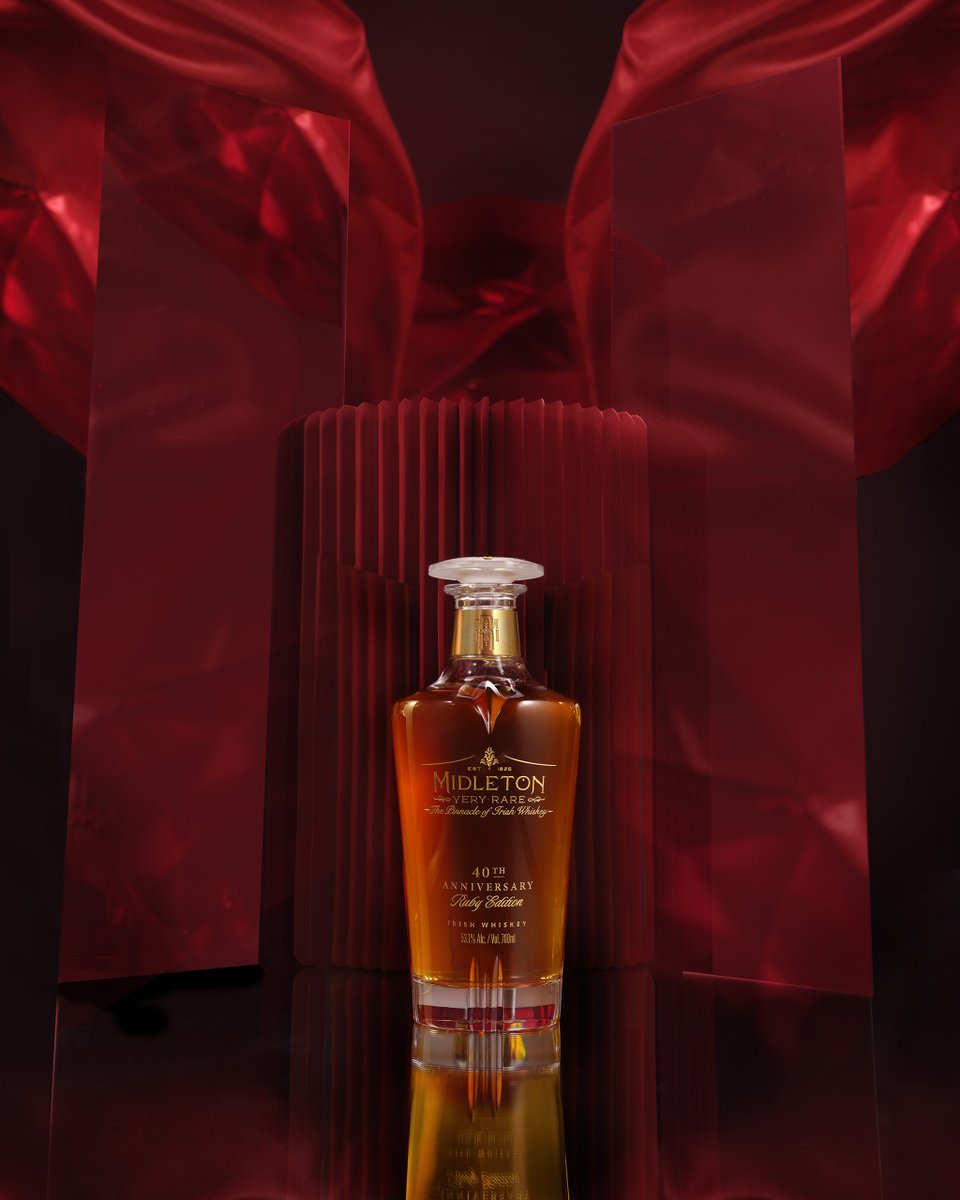 In 1984, Barry Crockett began crafting the ultimate Irish whiskey. Today we celebrate 40 years with the Midleton Very Rare 40th Anniversary Ruby Edition. A blend of rare whiskeys aged over four decades, finished in a ruby port cask. More here: bit.ly/3wwxrDt