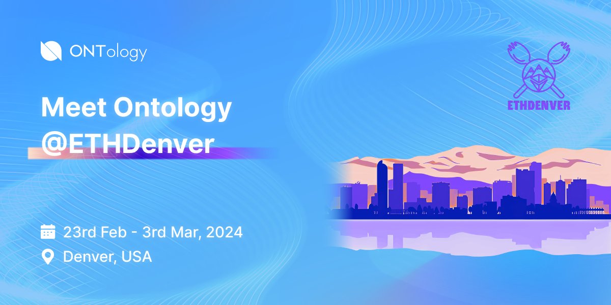 🎉 #ETHDenver Attendees, get ready for an exciting lucky draw with #Ontology! 🚀 Dive into the world of #DID and stand a chance to win. 🌟 Here’s how: 1️⃣ Follow us on X & join discord.com/invite/E5keaA4…. 🤝 2️⃣ Find our logo at ETHDenver, snap a photo, and tweet it! 📸