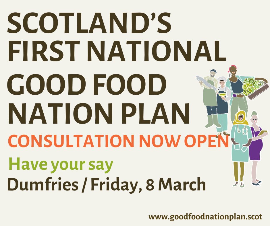 The consultation is headed to Dumfries & Galloway on Friday, 8 March. Join the Scottish Government at Easterbrook Hall to share your views on Scotland’s first national food Plan. Book here: goodfoodnationplan.scot