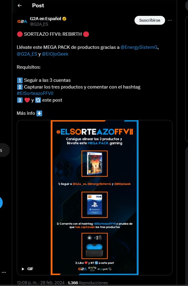 RottenEdgar's tweet photo. @G2A_ES @EnergySistemG @ElOjoGeek #ElSorteazoFFVII https://t.co/AuEKX5dDNg
