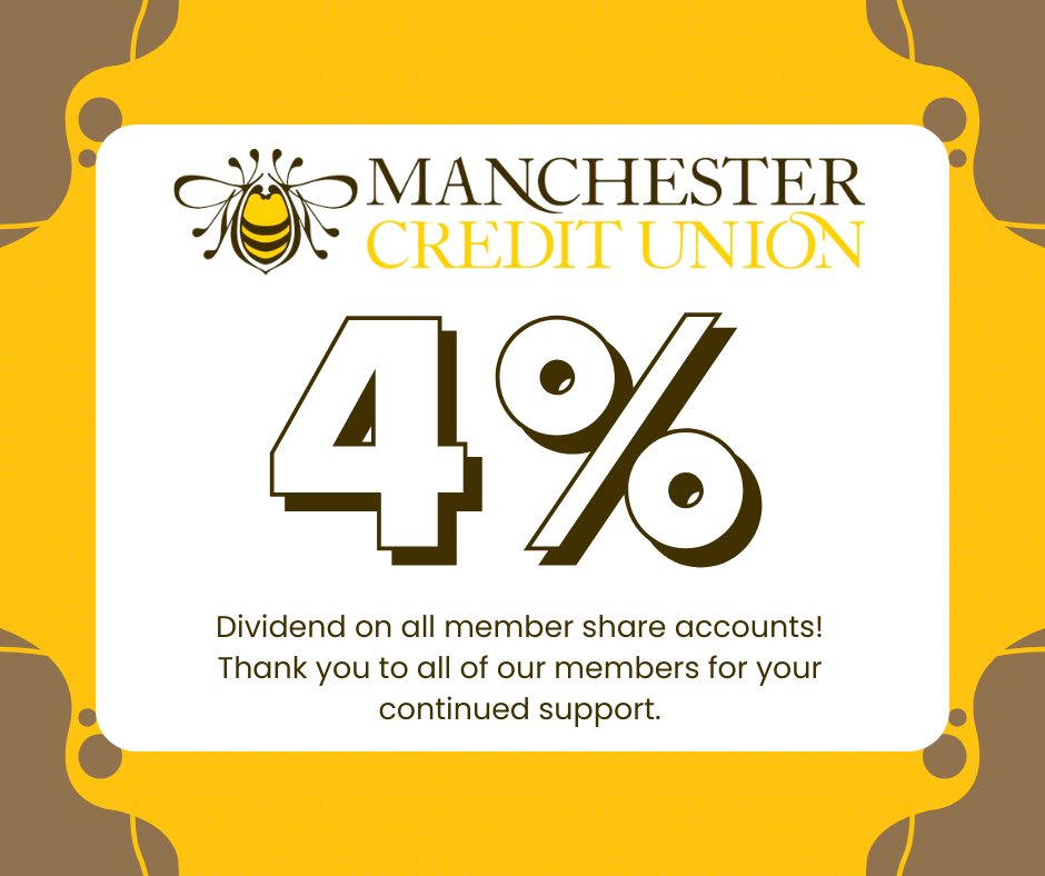 Following our AGM last night our Member's agreed a record 4% dividend on all share accounts! 
This equaled over half a million pounds paid back in to our Members pockets! 
Thank you all for your continued support.