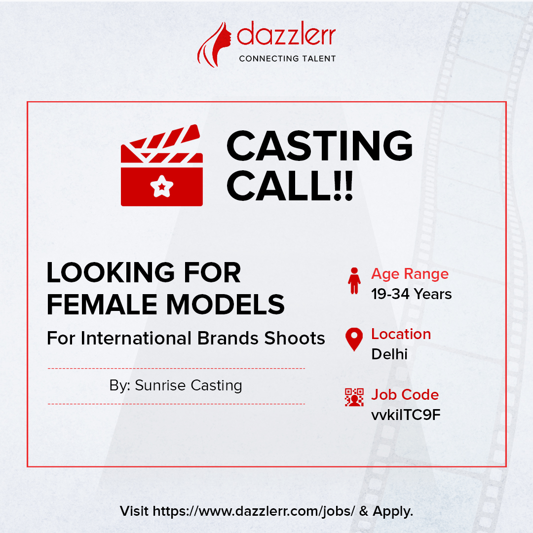Sunrise Casting is looking for female models for international brand shoots. Make sure that your profile is registered on Dazzlerr so that you can easily connect with them. Visit: shorturl.at/JKLOU #HimachalPradesh #KISSHonoursBillGates #RadhikaMerchant