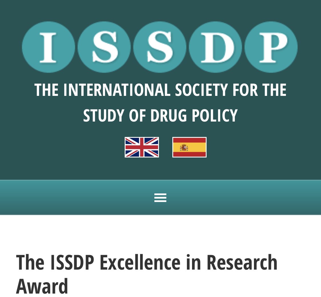 💥The 2024 ISSDP Excellence in Research Award is now open💥 We seek nominations for research published in the past 3 years that has made a substantial innovation in how we think about or conduct research in the area of #DrugPolicy ⏰ due 31 March issdp.org/the-issdp-exce…
