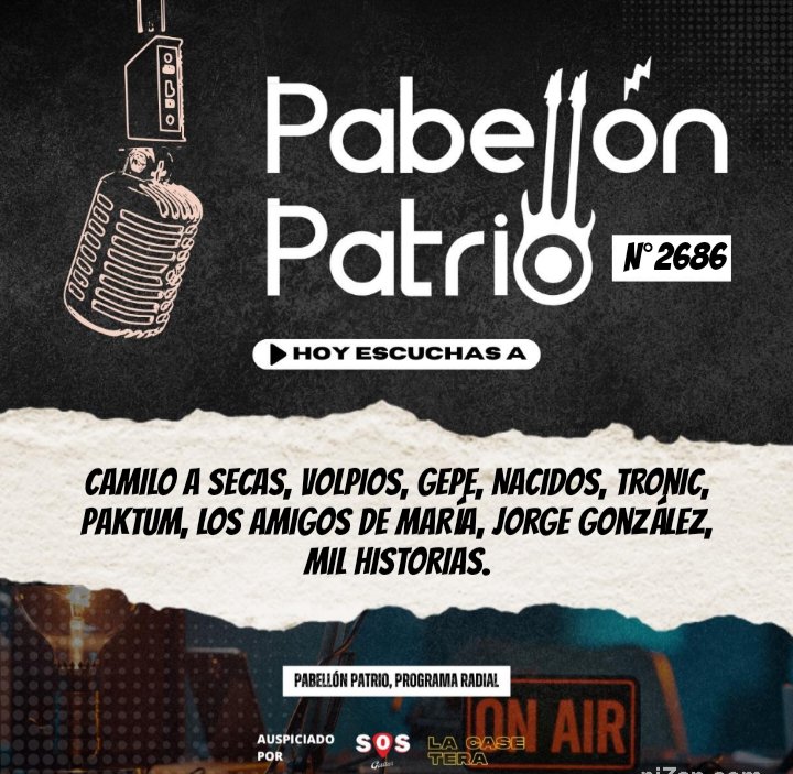 Pabellón Patrio (@pabellonpatrio) on Twitter photo Hoy en #PabellónPatrio Una presentación de <a href="/sosguitar_cl/">sosguitar</a> y #lacasetera
<a href="/soycamiloasecas/">CamiloASecas</a> #volpios <a href="/gepegepegepe/">gepe gepe gepe</a> #Nacidos <a href="/tronicfromchile/">TRONIC</a> #Paktum #LosAmigosDeMaría <a href="/jgonzalezmusico/">Jorge González</a> <a href="/milhistoriascl/">Mil Historias</a> Toda la info en nuestro Facebook facebook.com/share/p/UWNZob… Hoy en #PabellónPatrio Una presentación de <a href="/sosguitar_cl/">sosguitar</a> y #lacasetera
<a href="/soycamiloasecas/">CamiloASecas</a> #volpios <a href="/gepegepegepe/">gepe gepe gepe</a> #Nacidos <a href="/tronicfromchile/">TRONIC</a> #Paktum #LosAmigosDeMaría <a href="/jgonzalezmusico/">Jorge González</a> <a href="/milhistoriascl/">Mil Historias</a> Toda la info en nuestro Facebook facebook.com/share/p/UWNZob…