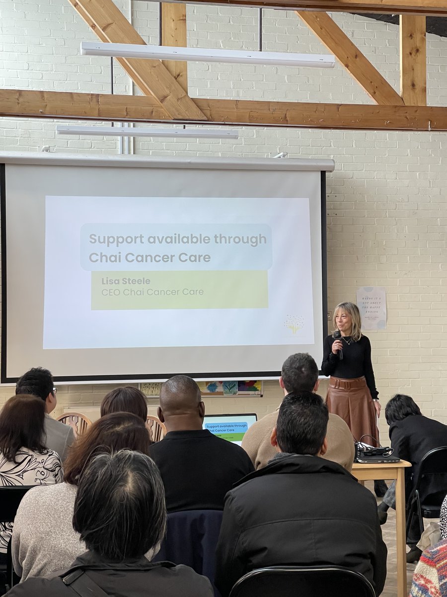 We're now welcoming Lisa Steele, CEO at @ChaiCancerCare who is sharing what support is available through Chai Cancer Care! We feel very fortunate to have this sort of service available in our community ✨
