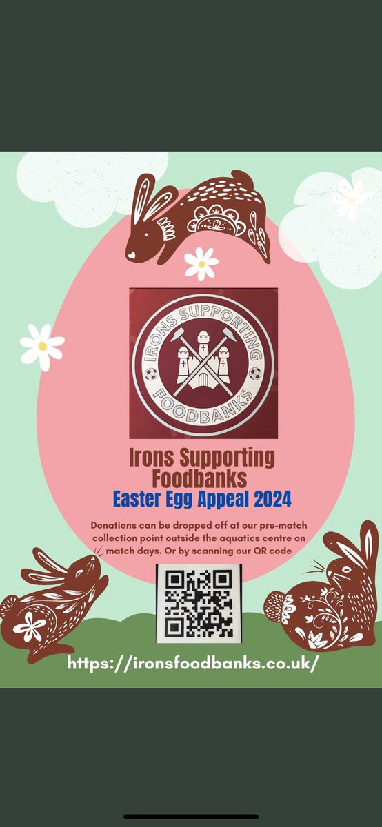 Victoria Antoinette Author (@vla_antoinette) on Twitter photo Please continue to donate and share!
Let’s make this a cracking Easter 🐣 for those less fortunate. 🐣 #westham #RightToFood There are 43,000 Newham youngsters living below the poverty line donate at <a href="/IFoodbanks/">Irons Supporting Foodbanks</a> Please continue to donate and share!
Let’s make this a cracking Easter 🐣 for those less fortunate. 🐣 #westham #RightToFood There are 43,000 Newham youngsters living below the poverty line donate at <a href="/IFoodbanks/">Irons Supporting Foodbanks</a>