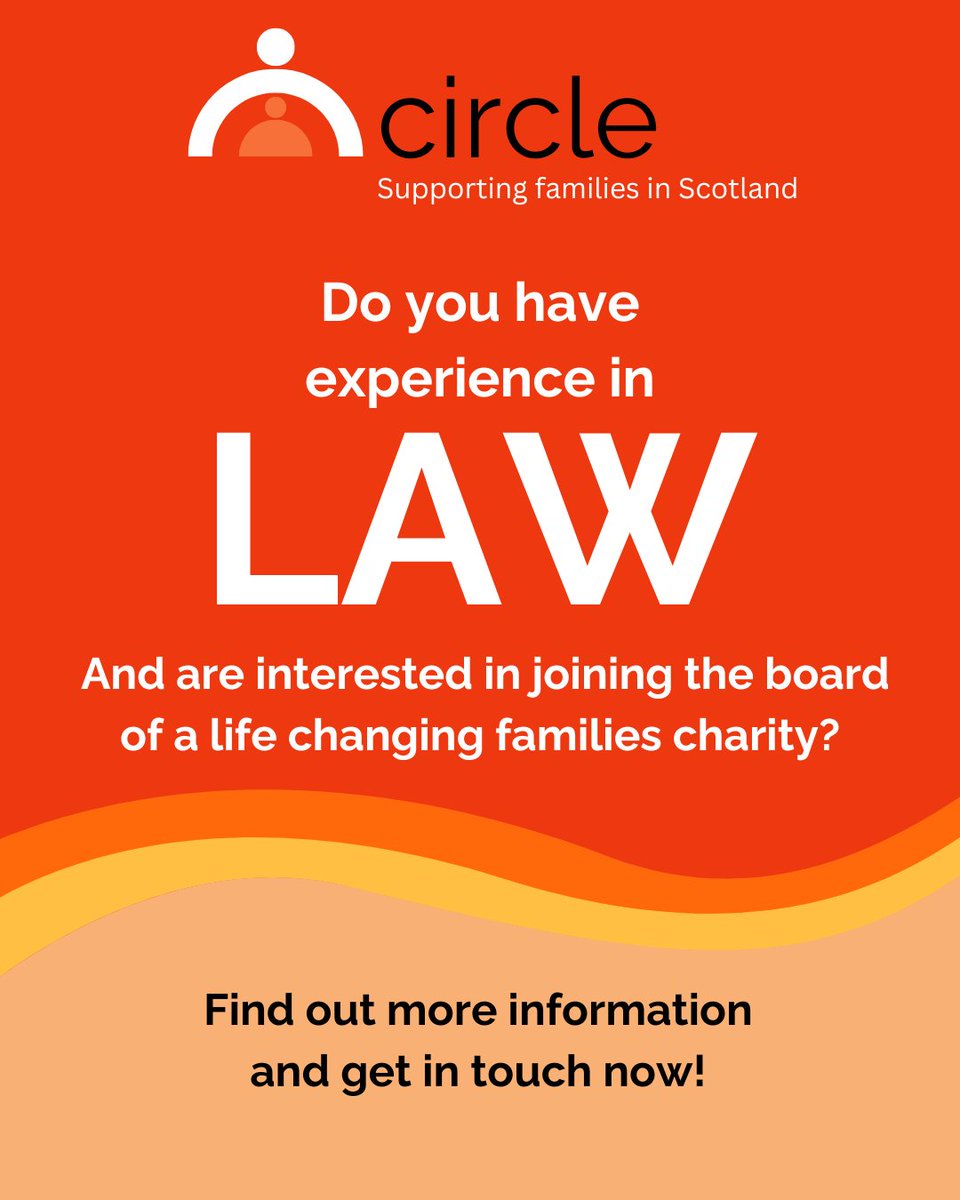 📢 Circle are on the lookout for new Trustees! We are seeking individuals with expertise in law to join our Board of Trustees. Apply now: circle.scot/about-us/job-v…. Closing date - Friday 8 March. #TrusteeOpportunity #LegalExpertise