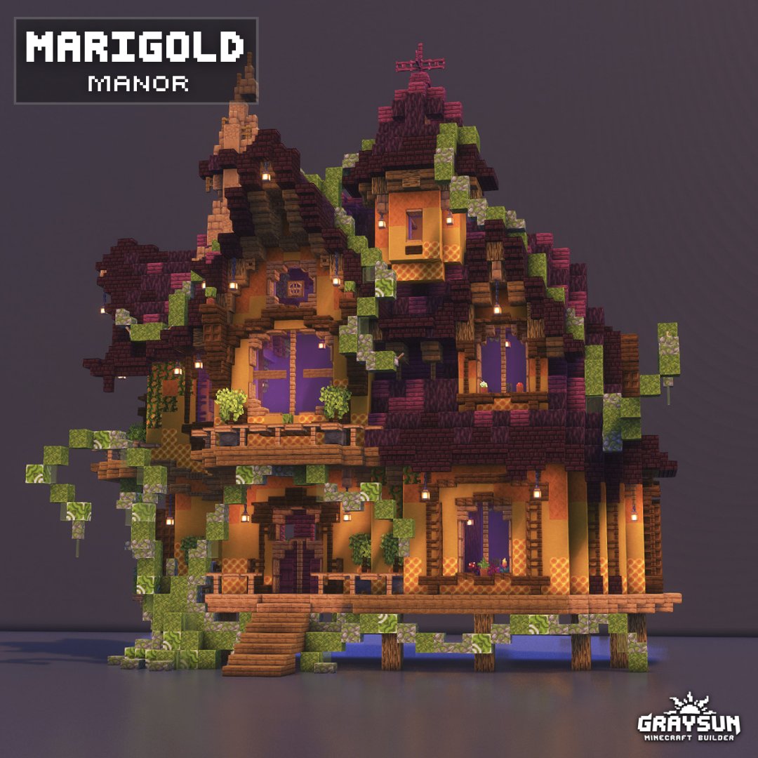 GraySun8151's tweet photo. New build design.. The Marigold Manor! A conservatory house that is filled with plants and overgrown!

Check below for more shots ;)

#Minecraft #Minecraftbuilds #minecraft建築コミュ https://t.co/DFn77FhOkC