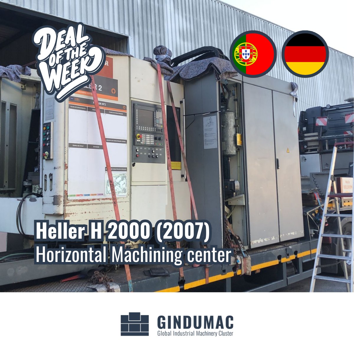 Deal of the Week!
 
Used Horizontal Machining Center Heller H 2000 (2007), sold from Portugal to Germany, DAP, 2396 km to go.

See here all available HELLER machines: gindumac.com/products?brand…

#gindumac #usedmachinery #horizontalmachiningcenter #Heller #dealoftheweek