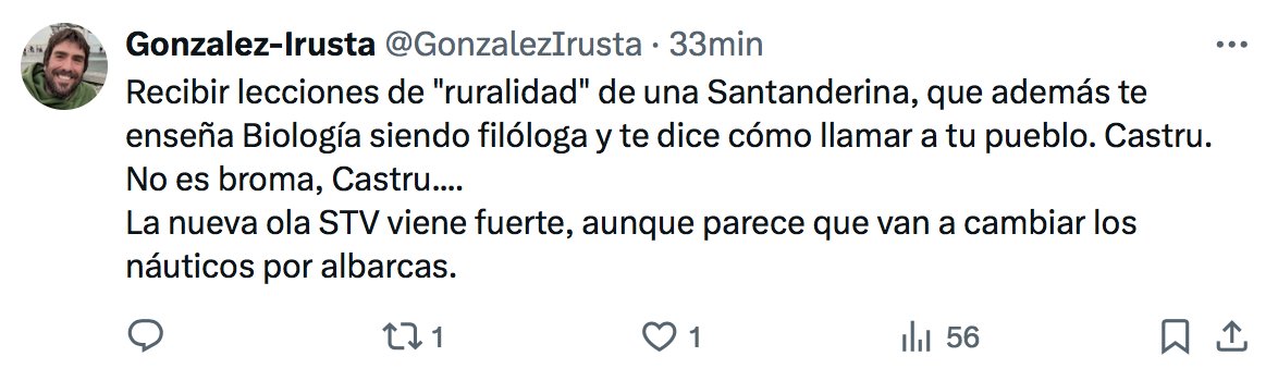 Araceli_ENTHUMN's tweet photo. No ha dado ni una. 
No soy de Santander, soy de Tanos y de Puente San Miguel.
No soy filóloga, soy antropóloga e historiadora. 
Su pueblo se llama #Castru, pero él es un negacionista lingüístico. 
Nunca he calzado náuticos y sí muchas veces #albarcas (Qué obsesión con ellas eh). https://t.co/b0TUg2vYbQ