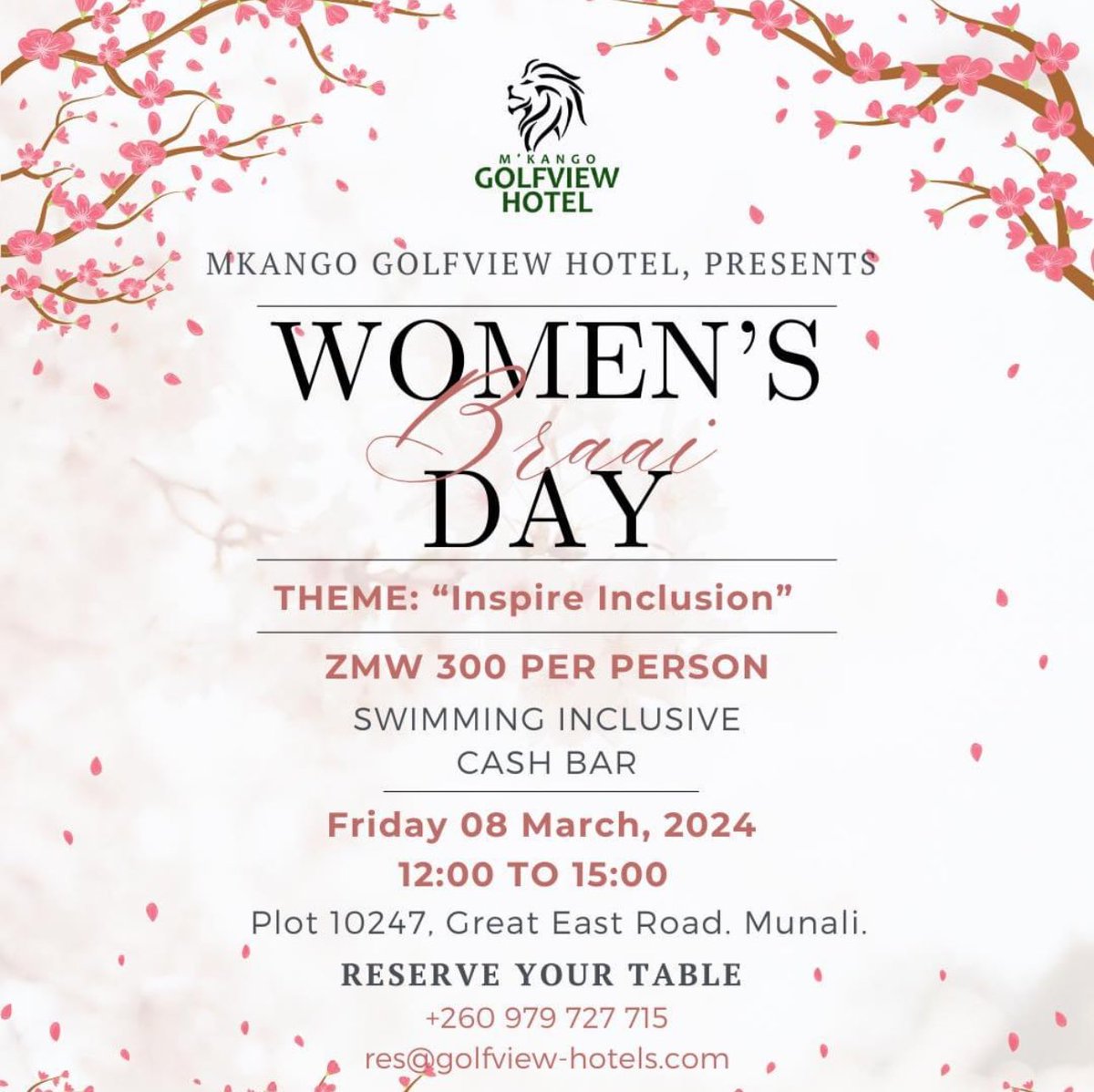 To appreciate all our amazing ladies please join us in celebrating you! #MkangoGolfviewHotel #Lusaka #Zambia #hotels #LusakaHotels