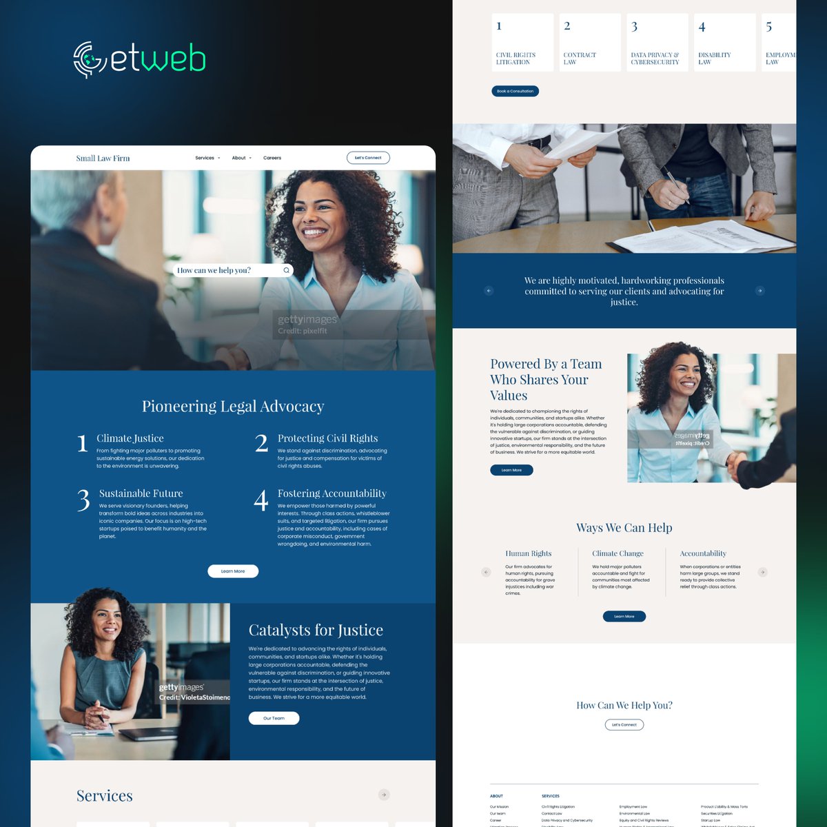 getwebinc's tweet image. Completed an impressive website redesign for a law firm, converting PSD to Figma.

Created Bootstrap-compatible layout and style guide. Result? 

Stunning user-friendly site! Need web design help? Let&apos;s chat!&quot;