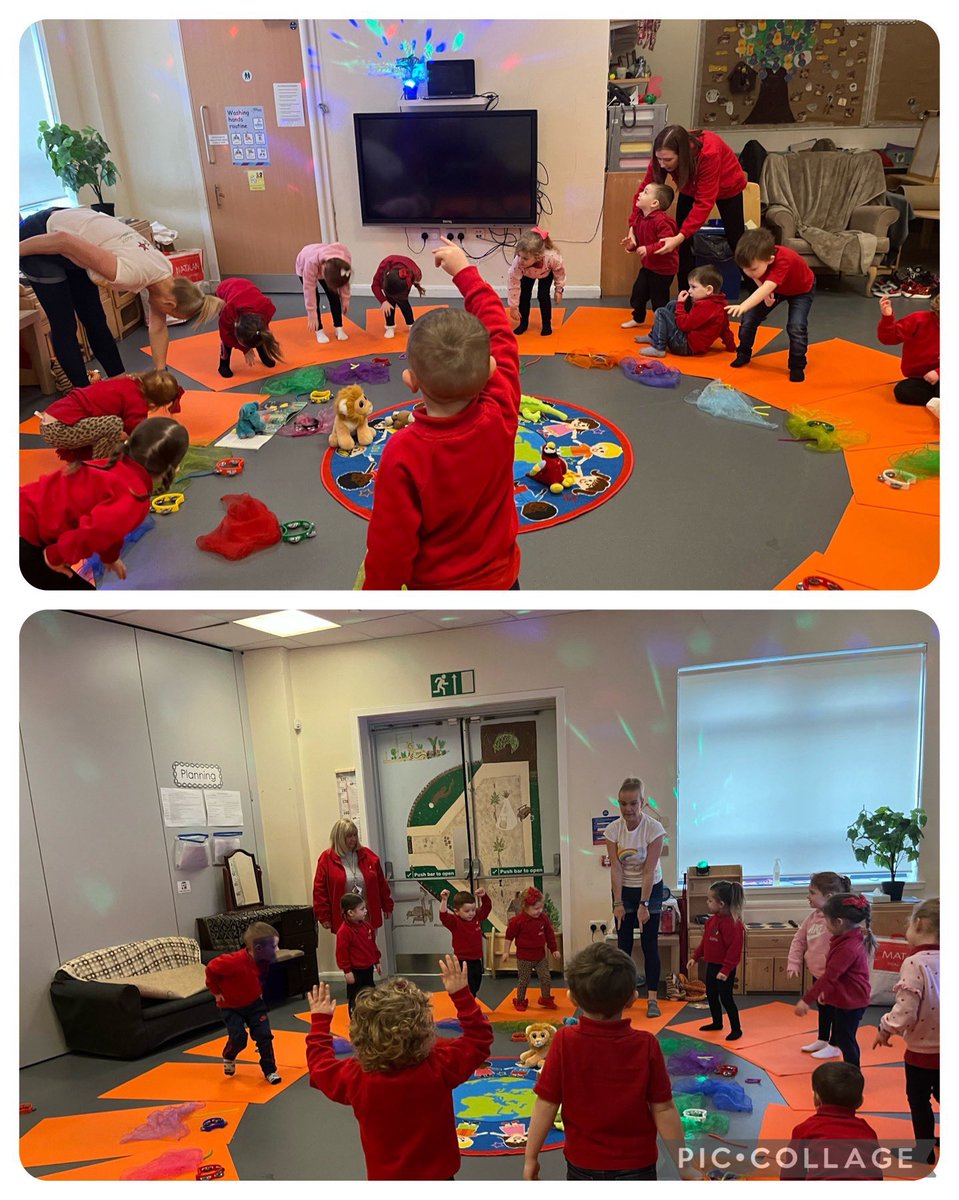 Our first session of yogatastic with Anne from @KidzAnne today and todays theme is a Jungle session with our Groovy Grapes and Bouncing Blackberries #wellbeingwednesdays