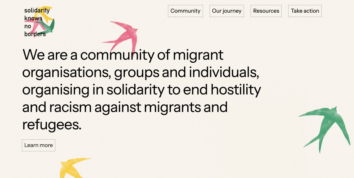 🌟NEW WEBSITE!🌟

We're thrilled to share the new Solidarity Knows No Borders website with you.

Visit sknb.org to learn more about our community of 80+ migrant groups organising for a better world—and join us!✊🏾❤️

#SolidarityKnowsNoBorders