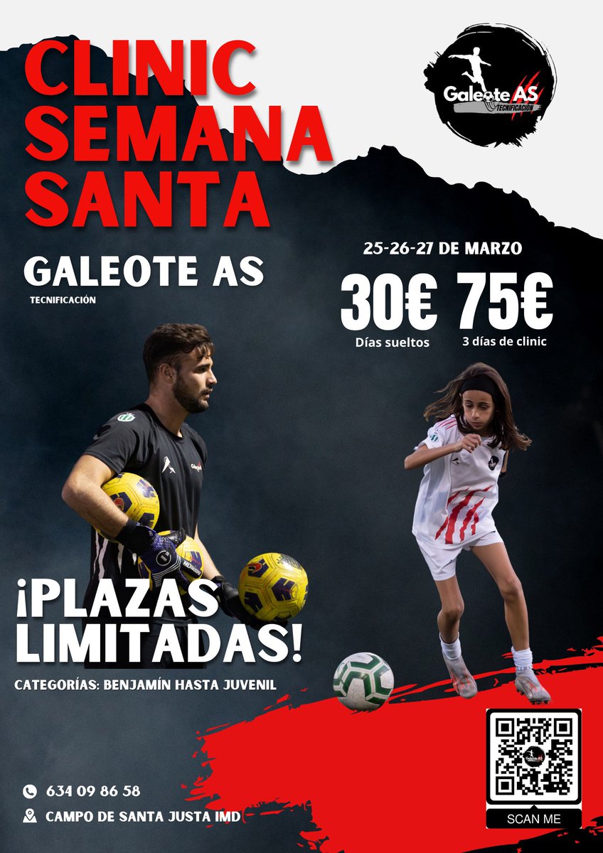 No pierdas tu oportunidad!!! Apúntate a nuestro Clinic de Semana Santa y disfruta del fútbol 💪🏽⚽️