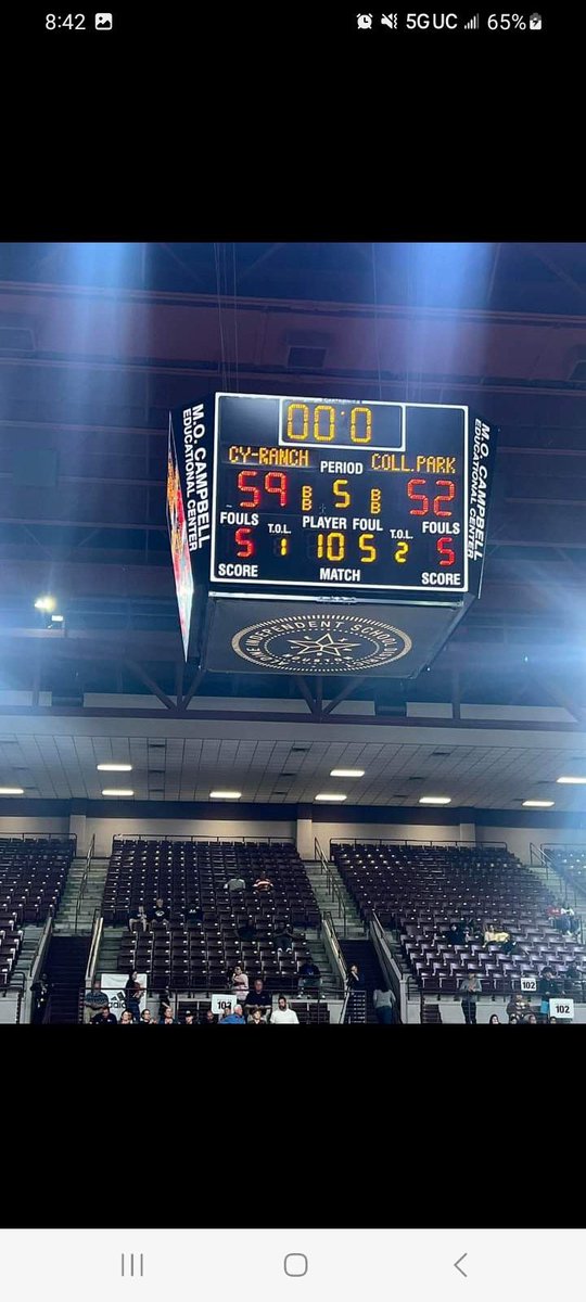 Cypress Ranch Mustangs are on the way to their 2nd regional in 3 yrs. Big 59-52 OT win over a tough College Park team. @ajw23_4 21 pts @Chris2official 20pts @JoshGoodwinjr 11 @RcsSports @djones8301 @GDayHoopScout @CFISDAthletics @hoopinsider @Tabchoops #HeartHustleWin