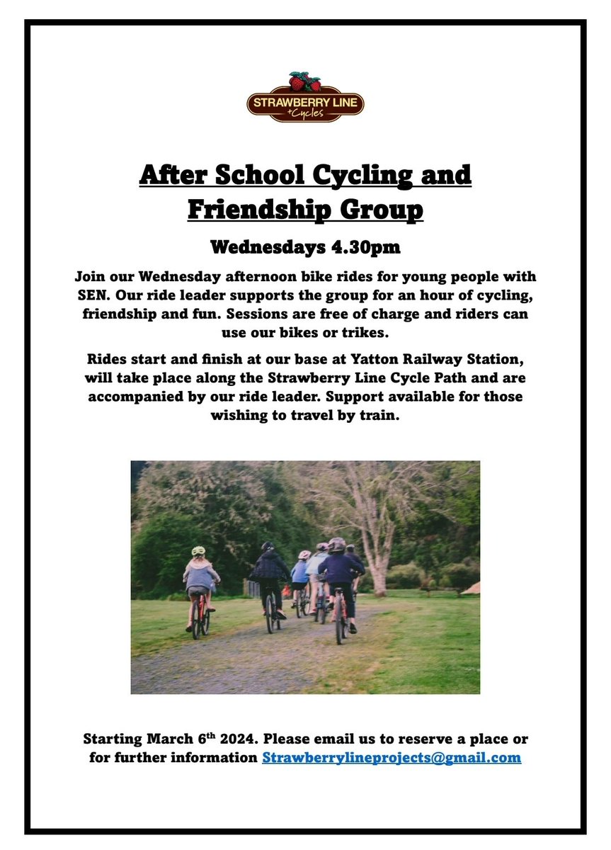 StrawberryLineCycleProject (@strawbcycles) on Twitter photo #afterschool #SEND #cycles #cycling #friendship #community #inclusion <a href="/TNLUK/">The National Lottery</a> #afterschool #SEND #cycles #cycling #friendship #community #inclusion <a href="/TNLUK/">The National Lottery</a>