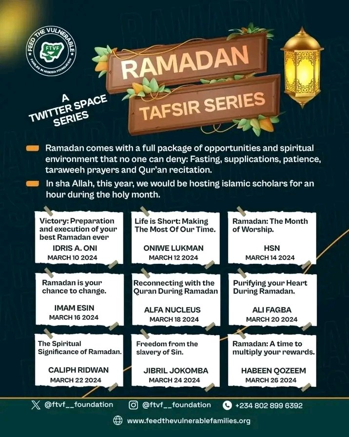Let me drop a few tips on time management during Ramadan. Please retweet

✎ Purify your intentions
✎ Plan for Ramadan in Advance
✎ Calculate how much Ibaadah you would love to put in daily and make plans on how to achieve them
✎ Set Realistic Goals
✎ Allocate time to each