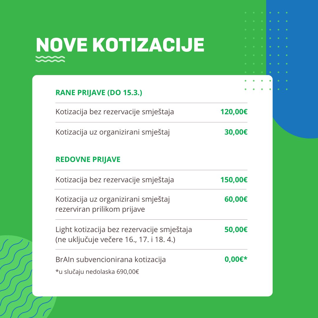 CARNET_CUC's tweet photo. Želimo vas obavijestiti o novim, poboljšanim strukturama kotizacija za CUC2024. Ove godine će uz redovne prijave, prvih deset dana u ponudi biti i rane prijave pa svakako iskoristite ponuđene popuste.
Više informacija na https://t.co/NM0kmROSP1
#cuc #carnetcuc #carnet #ai https://t.co/rH9PUJIJUR