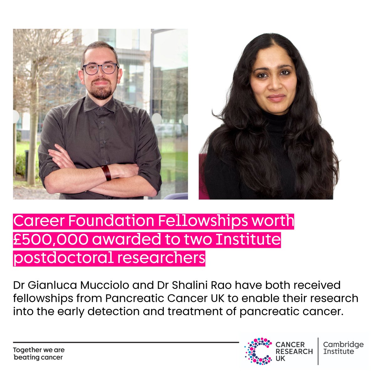 🔬 Want to learn more about the important work to progress our understanding of pancreatic cancer that secured @PancreaticCanUK Career Foundation Fellowships for Dr @GianlucaMuccio1 and Dr @shalvrao? Hear all about their new research projects here 👉 shorturl.at/nqGZ2