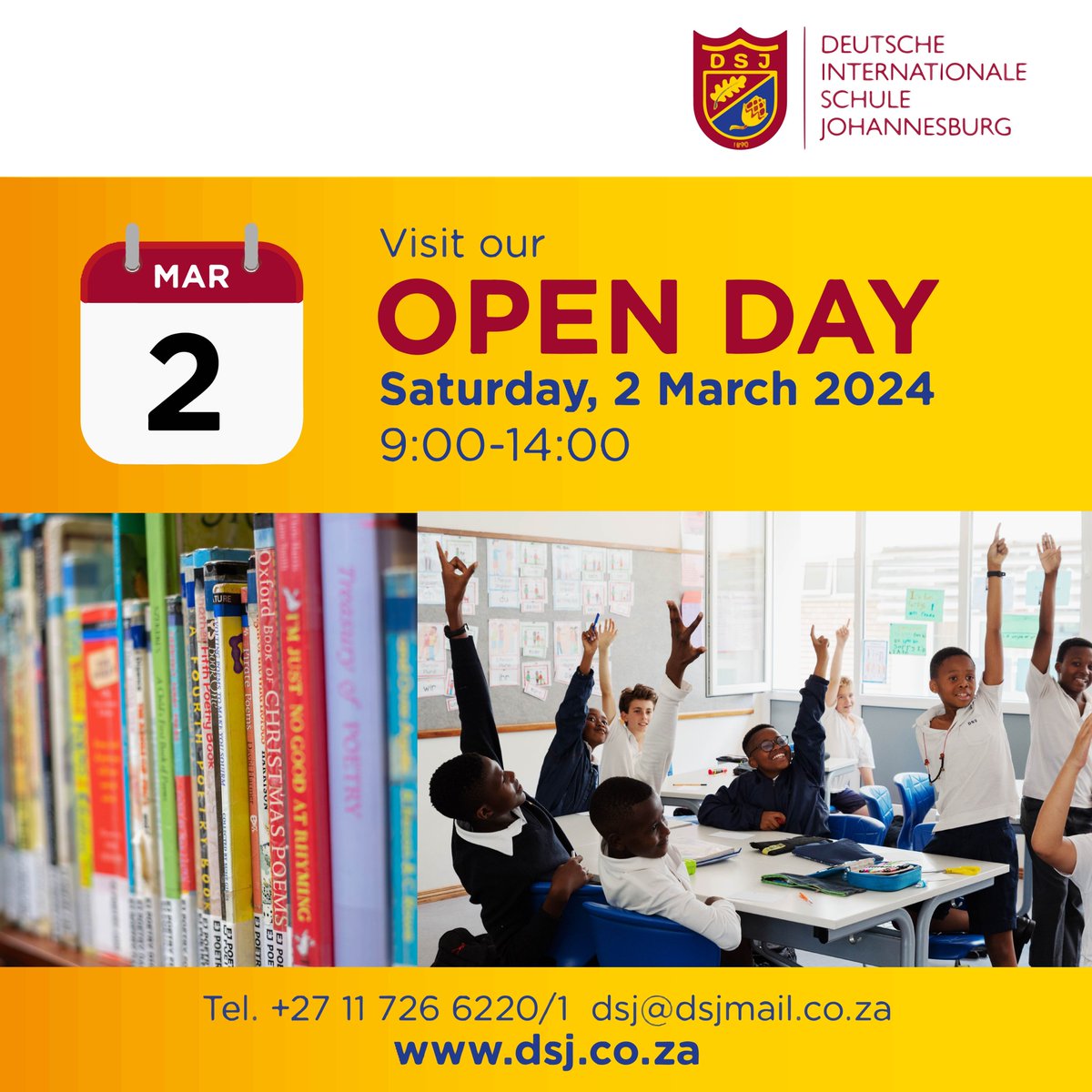 We look forward to welcoming you to our Open Day on Saturday, 02 March 2024 from 09h00 - 14h00. Come and experience a 'Day in the life of the DSJ'. #EinsatzDSJ #strongertogether