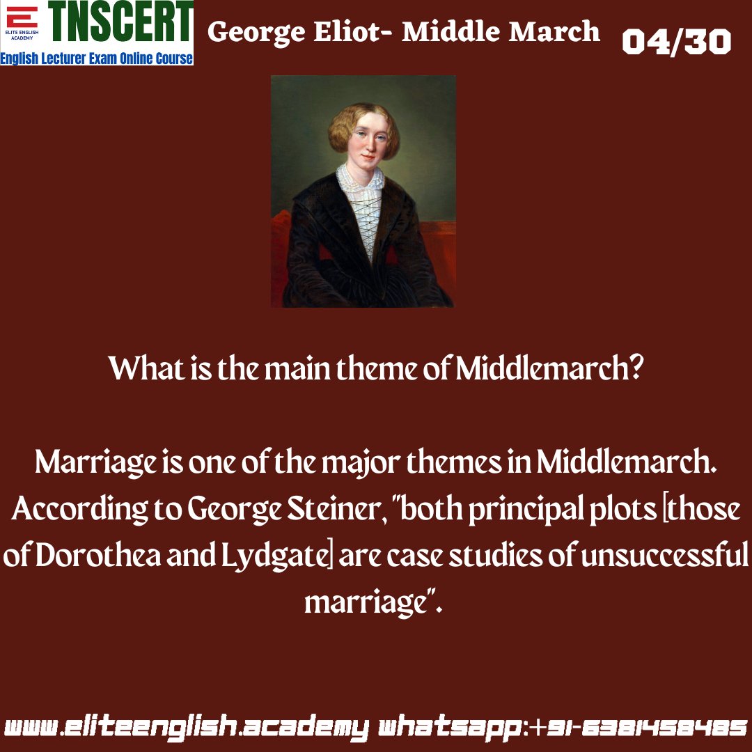 EliteEnglishAc1's tweet photo. #tnscert #georgeeliot #middlemarch https://t.co/sK6yLPHpz4