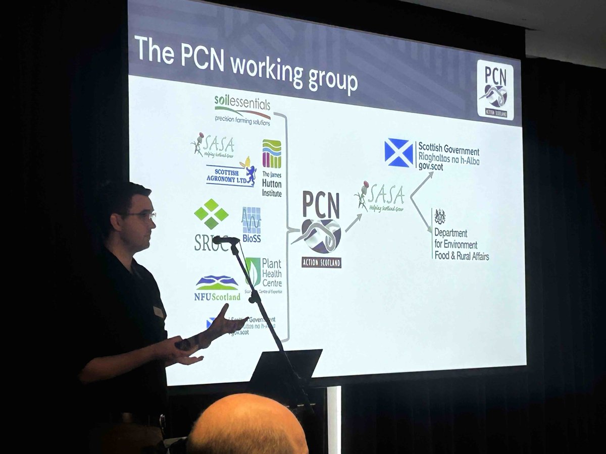 James Price @JamesAPrice94 introduces PCN Action @pcnactionscot which is a collaborative network that aims to research all aspects of Potato Cyst Nematode, which is a real threat to UK potato industry. pcnhub.ac.uk