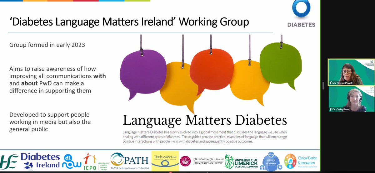 There is @cathybreen24 ready to tell us about the language matters publication at #NCPDIABETES. @thriveabetes gets a shout out too!