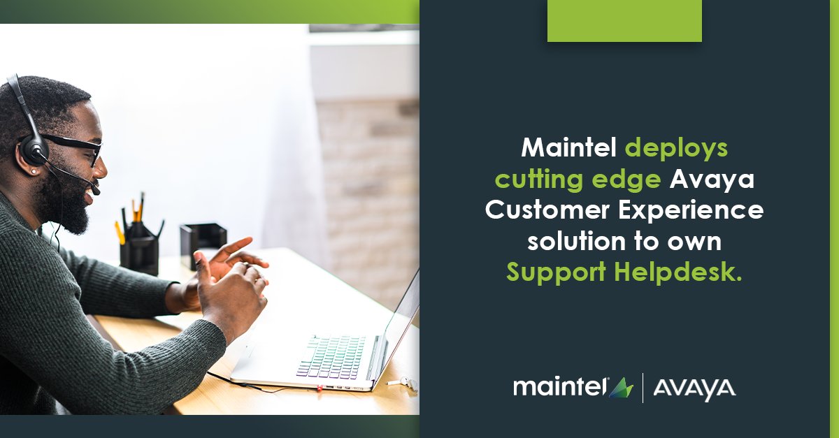Maintel's tweet photo. Maintel is pleased to announce that we have successfully deployed the new Avaya Experience Platform to underpin our own internal customer experience helpline. #CX 
https://t.co/1wsBxaGa2O https://t.co/JFDMaoJ7Uy