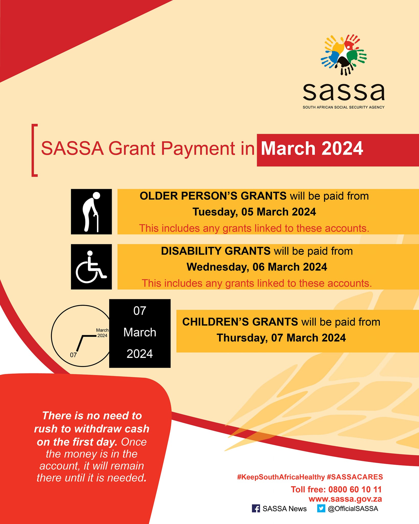 Vuk&rsquo;uzenzele on X: &ldquo;Social grant payment dates for March 2024 