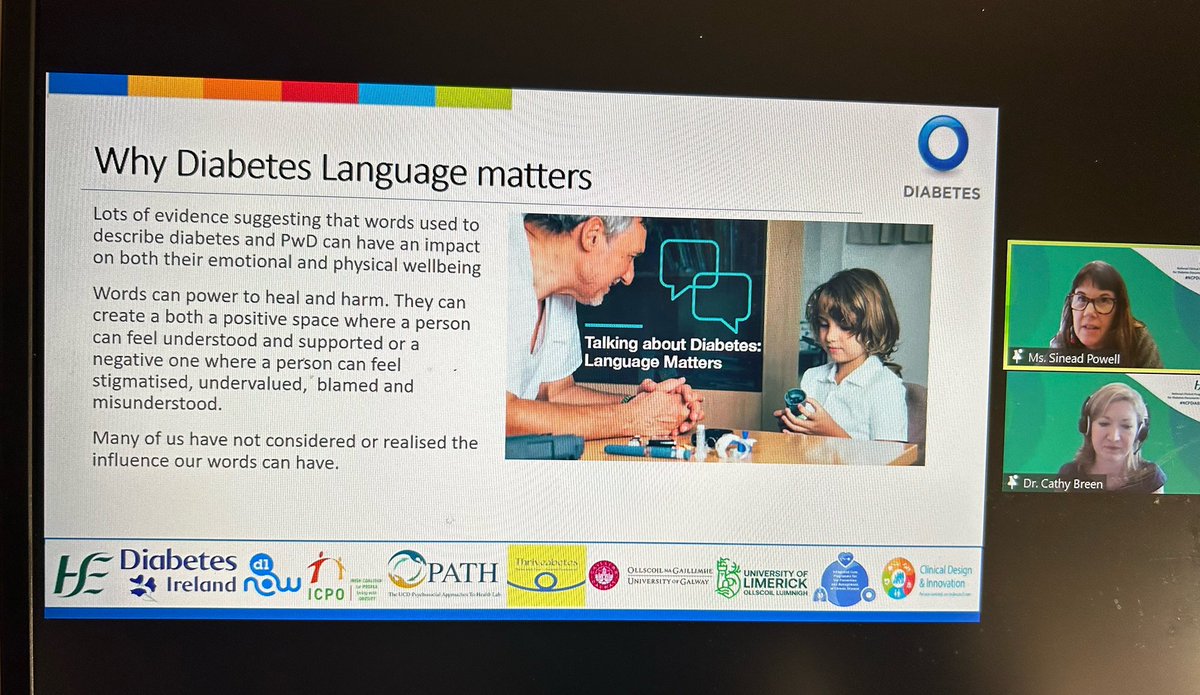 #NCPDiabetes #LanguageMatters 🇮🇪launch 

Thank you to Sinead for giving the example. I could share loads from our Cork group alone!